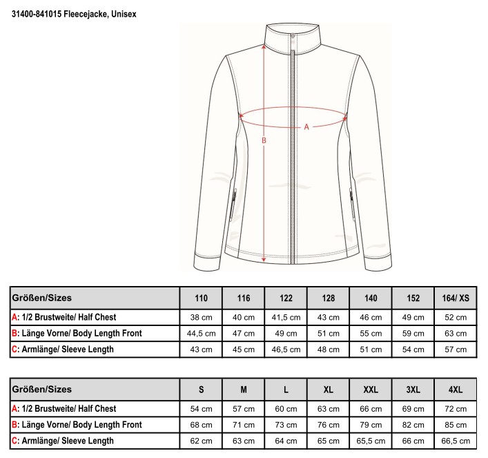 Fleecejacke Unisex